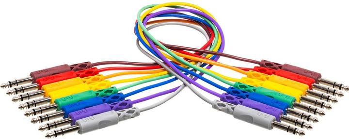 Actual product image Hosa CSS-845 - 8x Patch Cable, TRS-TRS 45cm (0.45 m, 6.3mm jack cable)