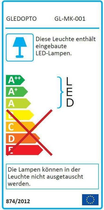 Energie-Label Gledopto LED Stripe (Mehrfarbig, Neutralweiss, Tageslicht, Warmweiss, 200 cm, Indoor)