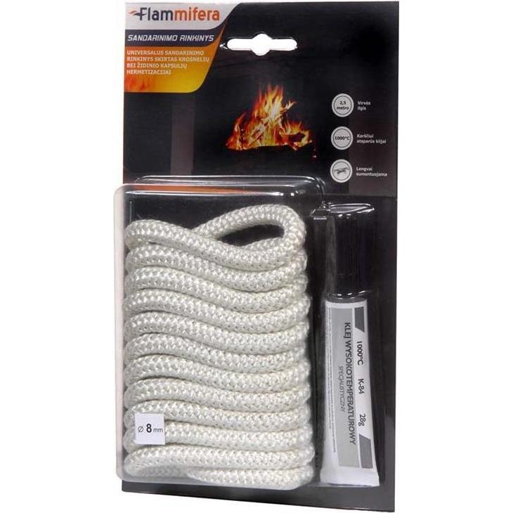 Flammifera, Accessori per saune, NASTRO IGNIFUGO 8MM 2,5M + COLLA