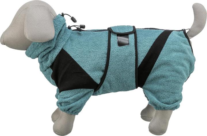 Actual product image Trixie Badjas / Huisoverall Badstof Petrol - 70 Cm (XL, Dog bathrobe, Dog overalls)
