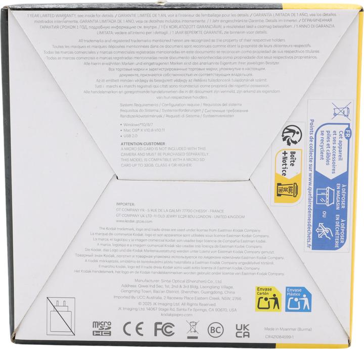 Actual product image Kodak WPZ2 (4.9 - 19.6 mm, 16.30 Mpx, 1/2,3'')