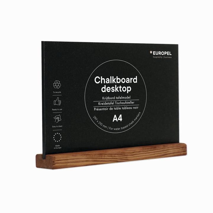 Image du produit Europel Tableau à craies Présentoir de table, DIN A4 paysage, naturel