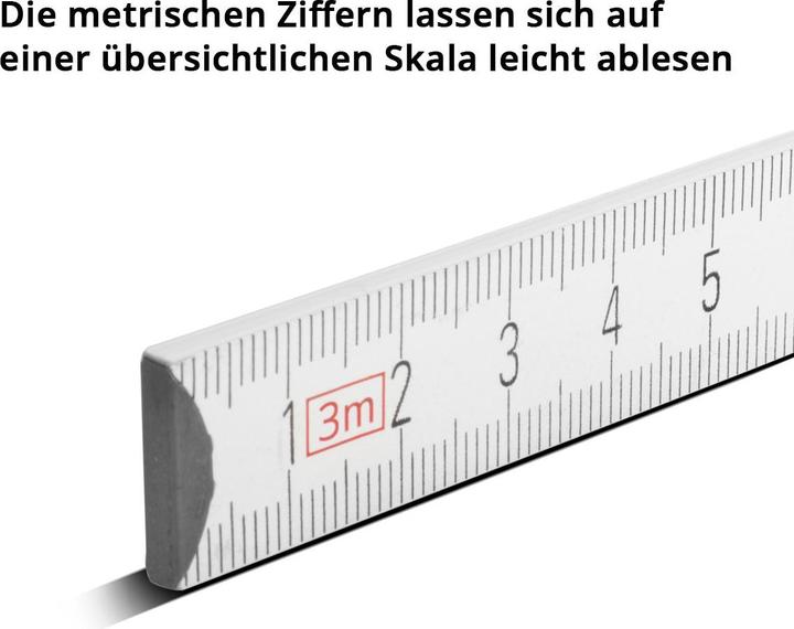 Produktbild Stahlwerk Zollstock 3er Set 3 Meter präziser Holz-Gliedermassstab, Meterstab (3 m)