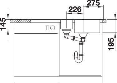 Actual product image Blanco Dinas 6 S (Fitted sink with draining board, 100 cm, 50 cm)