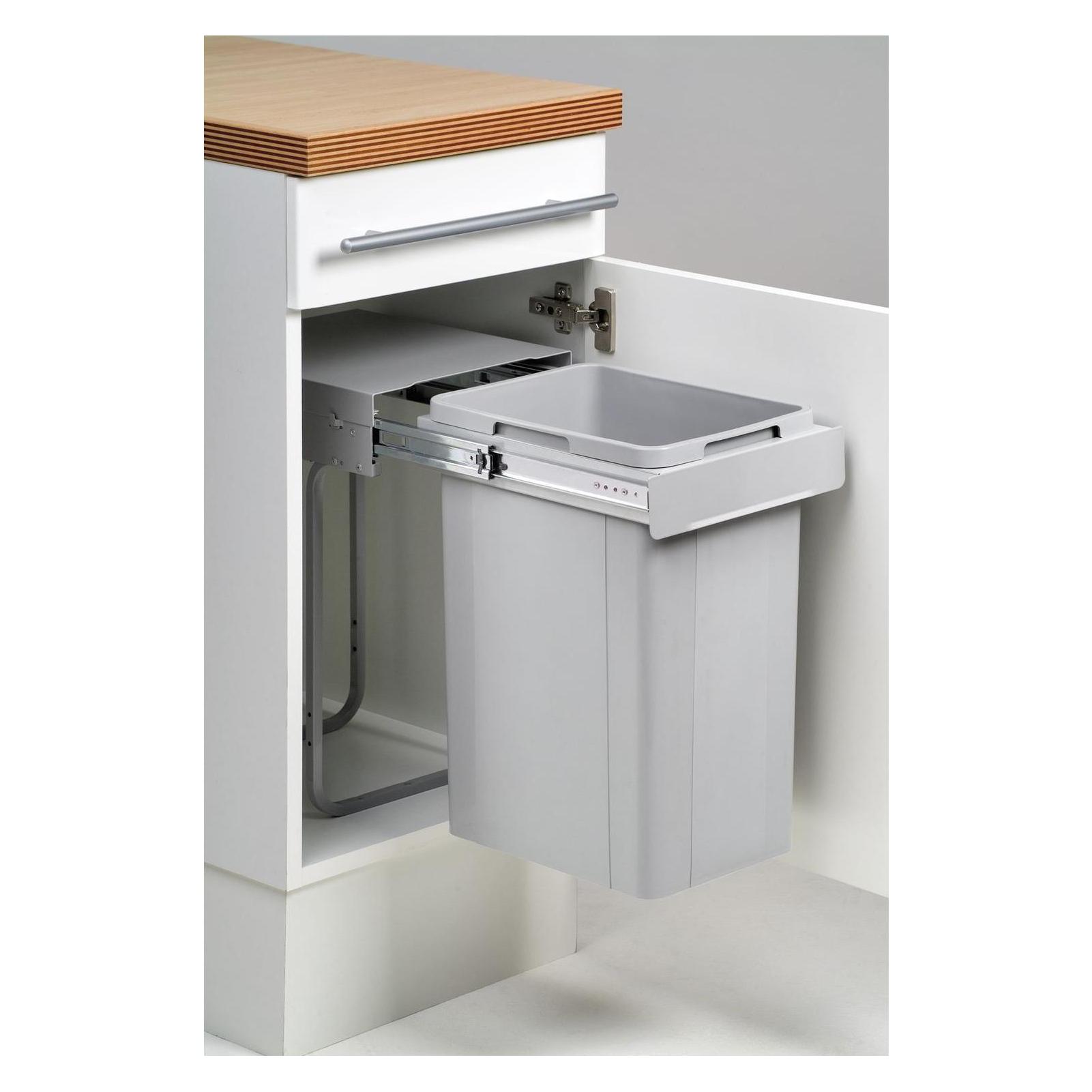 Wesco Bio-Single 30DT-26 Inbouwafvalemmer Voor Organisch Afval In De Keuken 26 Liter, Vuilnisbak, Grijs