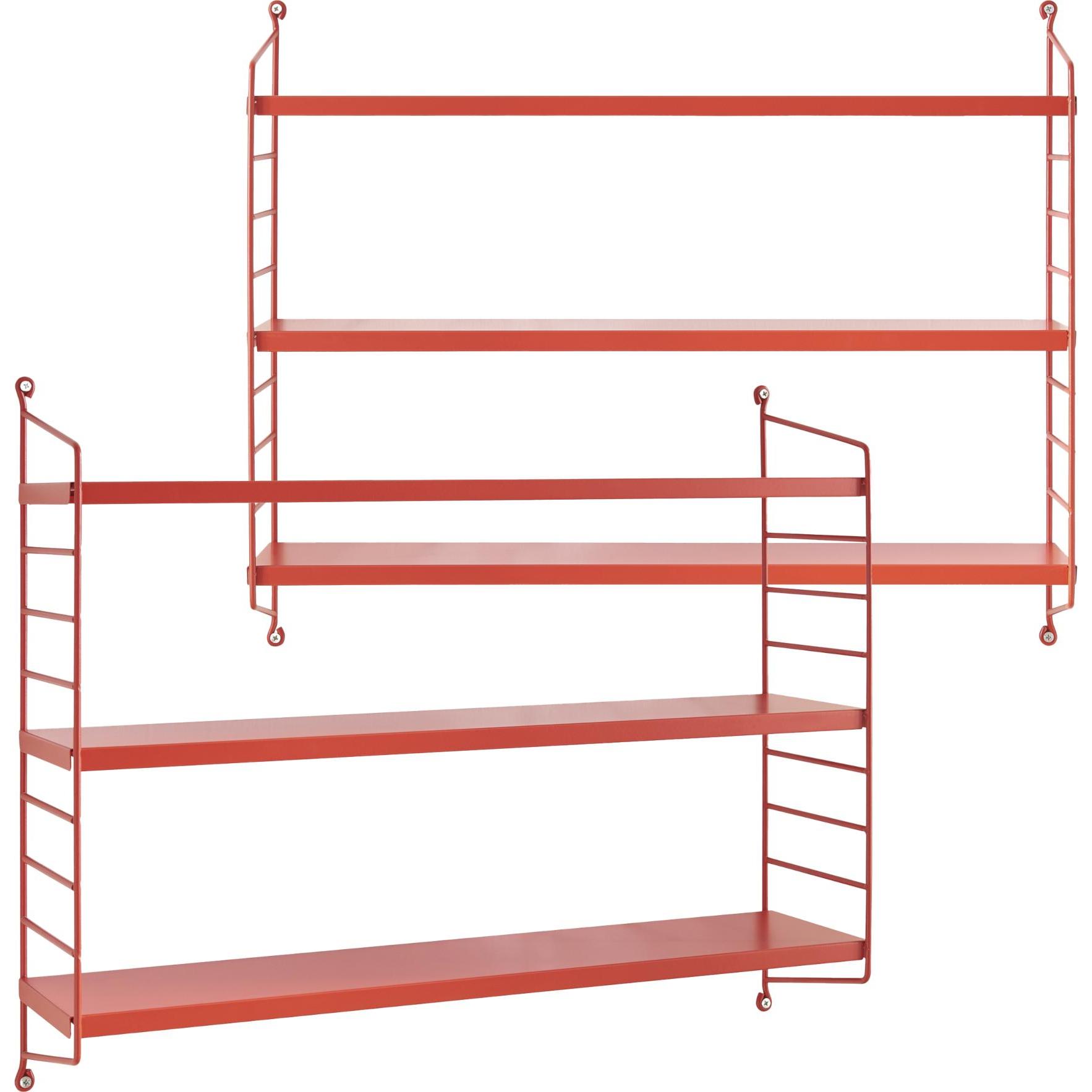 En.Casa, Regal, Modulares Wandregal Strängnäs 2er Set Rot