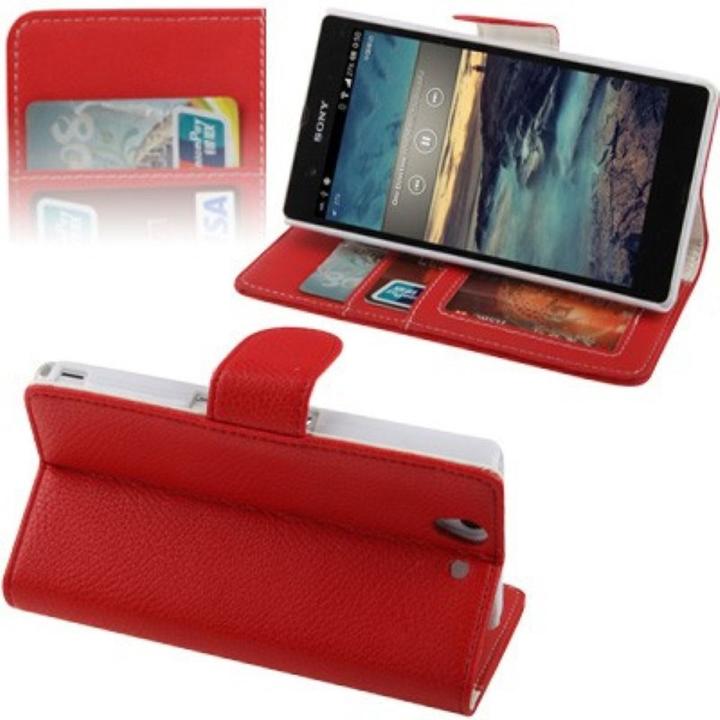 Produktbild König Design Handyhülle Tasche Sony Xperia Z / L36H / C6603 rot (Sony Xperia Z)