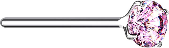 Immagine prodotto Star Piercing Nasenstecker biegen silber runder Kristall pink gefasst (senza ottone, Argento 925)