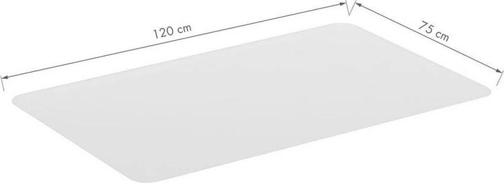 Produktbild LogiLink Bodenschutzmatte, 120x75x0,2 cm, wasserresistent, glänzende Oberfläche, transparent (120 x 75 cm)