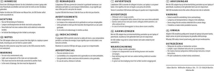 Image du produit Idena Guirlande lumineuse Smart LED USB Bluetooth App Télécommande Minuterie Musique RGB 12m 100 LED (12 m)