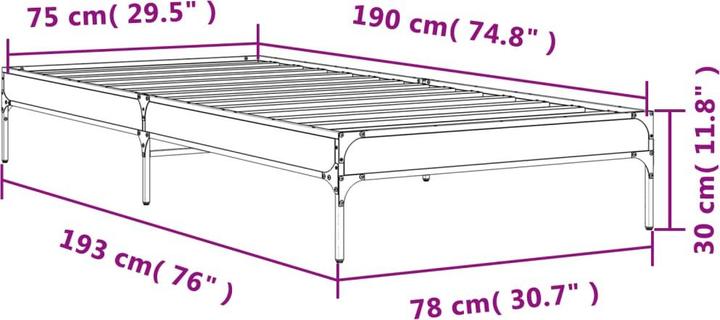 Actual product image vidaXL Bettgestell (75 x 190 cm)