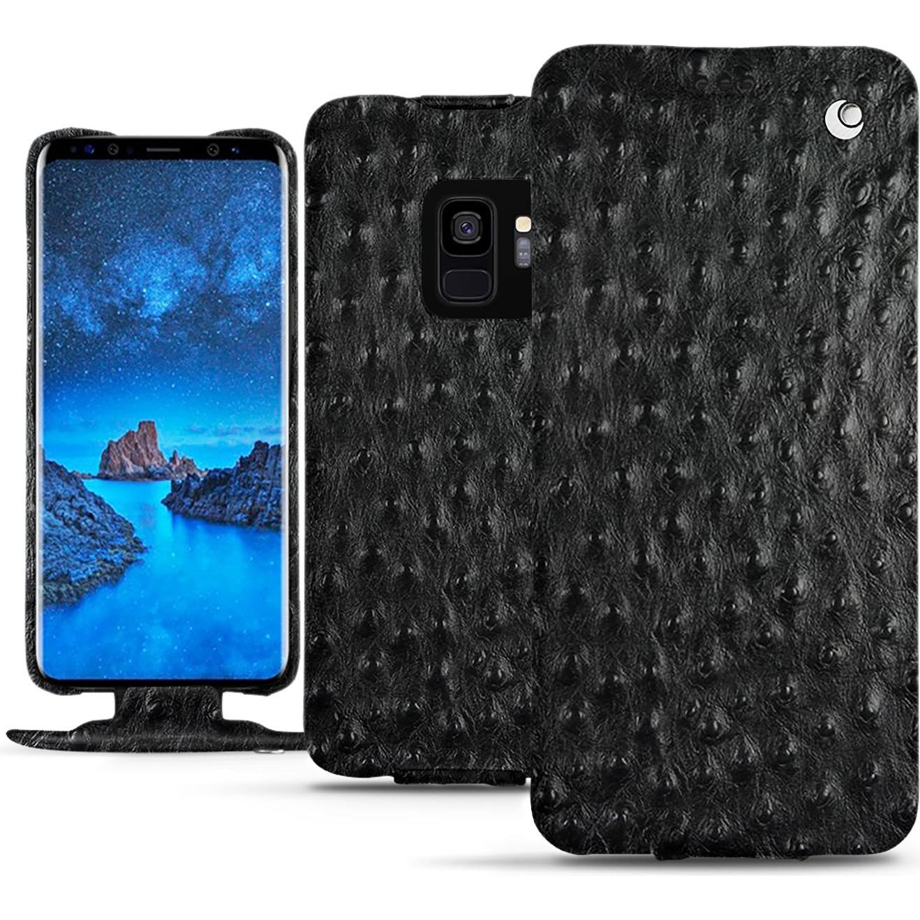 Noreve Lederschutzhülle vertikal (Samsung Galaxy S9), Smartphone Hülle, Schwarz