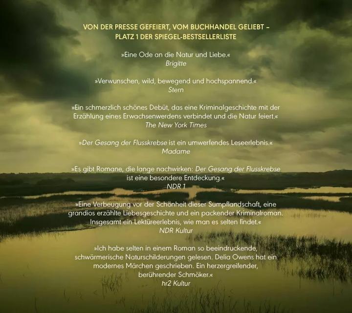 Image du produit Der Gesang der Flusskrebse (Allemand, Delia Owens, 2021)