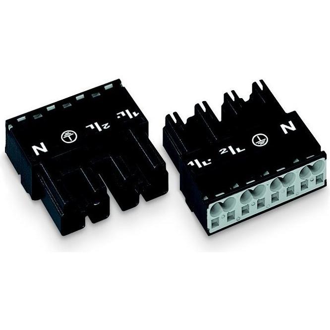 Thumbnail - 50x Wago NetzSteckverbinder WINSTA, Elektronikkabel + Stecker, Schwarz