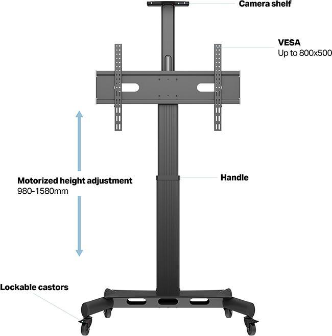 Actual product image Multibrackets Stand electr. 32-75", max 60 kg, black (75", 60 kg)