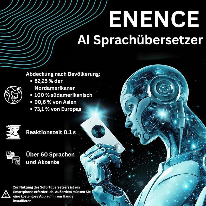 Immagine prodotto Enence Zwei-Wege-Echtzeit-Übersetzer für 60+ Sprachen
