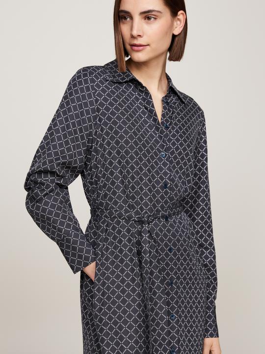 Image du produit Tommy Hilfiger Diamond Monotype Dames Jurk Viscose - Blauw - Maat 38 (38)