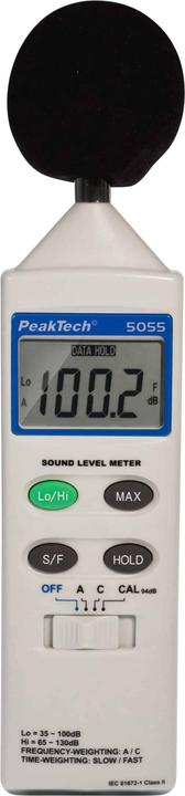 Actual product image Peaktech Sound level meter 35...130 dB 0.1 dB 31.5 Hz...8 kHz ( 5055)