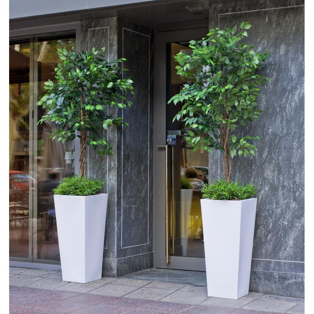 Thumbnail - Newgarden, Gartenbeleuchtung, MELISA 40 Blumentopf XXL gross doppelwandig eckig, hoch 40x40x90cm weiss 12L outdoor