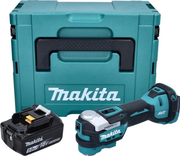 Actual product image Makita DTM 52 T1J Battery multifunction tool 18 V Starlock Max Brushless + 1x battery 5.0 Ah + Makpac
