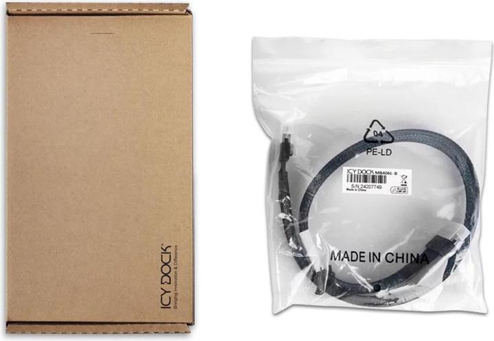 Actual product image Icydock ICY DOCK cable SlimSAS 8i SFF-8654 to SlimSAS 8i, SFF-8654 cable-0.5M (50 cm)