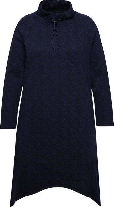 Image du produit Ulla Popken Robe en molleton de coton bio, col montant et manches longues, motif feuilles (42, 44)