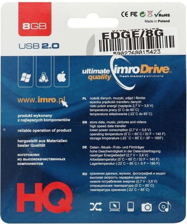 Immagine prodotto IMRO Unità flash USB EDGE/8G USB Type-A 2.0 (8 GB, USB-A)