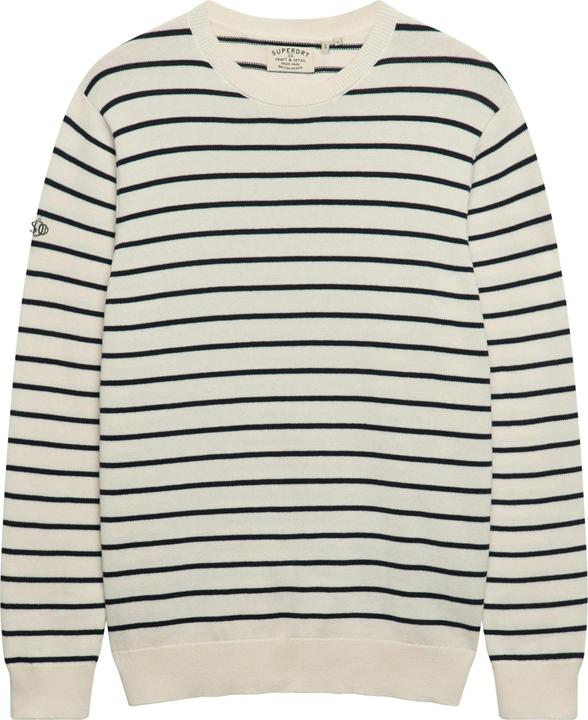 cream navy stripes, creme breton-streifen