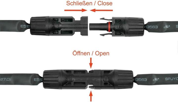 Image du produit Kabelmeister Passe-fenêtre solaire compatible, par paire, noir, longueur flexible : 30 cm (Câble solaire)