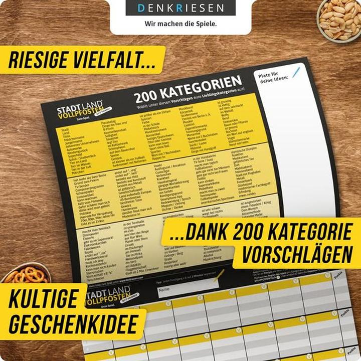 Produktbild Denkriesen Stadt Land Vollpfosten - A4 Block  Do It Yourself Edition (d (2 - 4 Spieler)