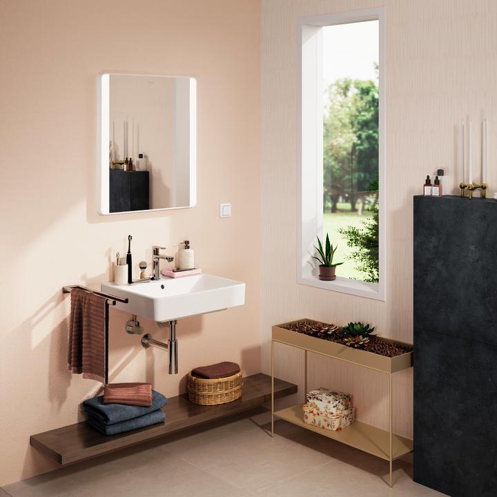 Produktbild hansgrohe Xanuia Q Waschtisch, 1 Hahnloch, mit Überlauf, 550x480mm, weiss (480 mm, 550 mm)