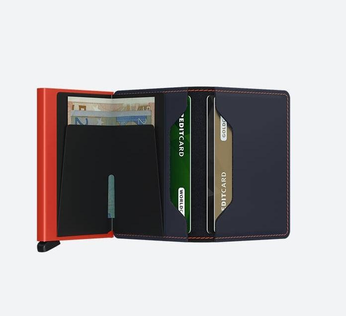 Actual product image Secrid Slimwallet Matte Nightblue & Orange