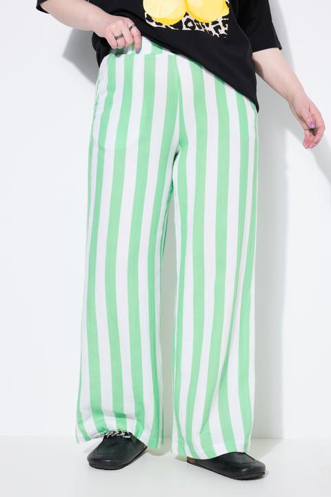 Produktbild Studio Untold Musselin-Hose, Wide Legs, Streifen, Elastikbund (58)