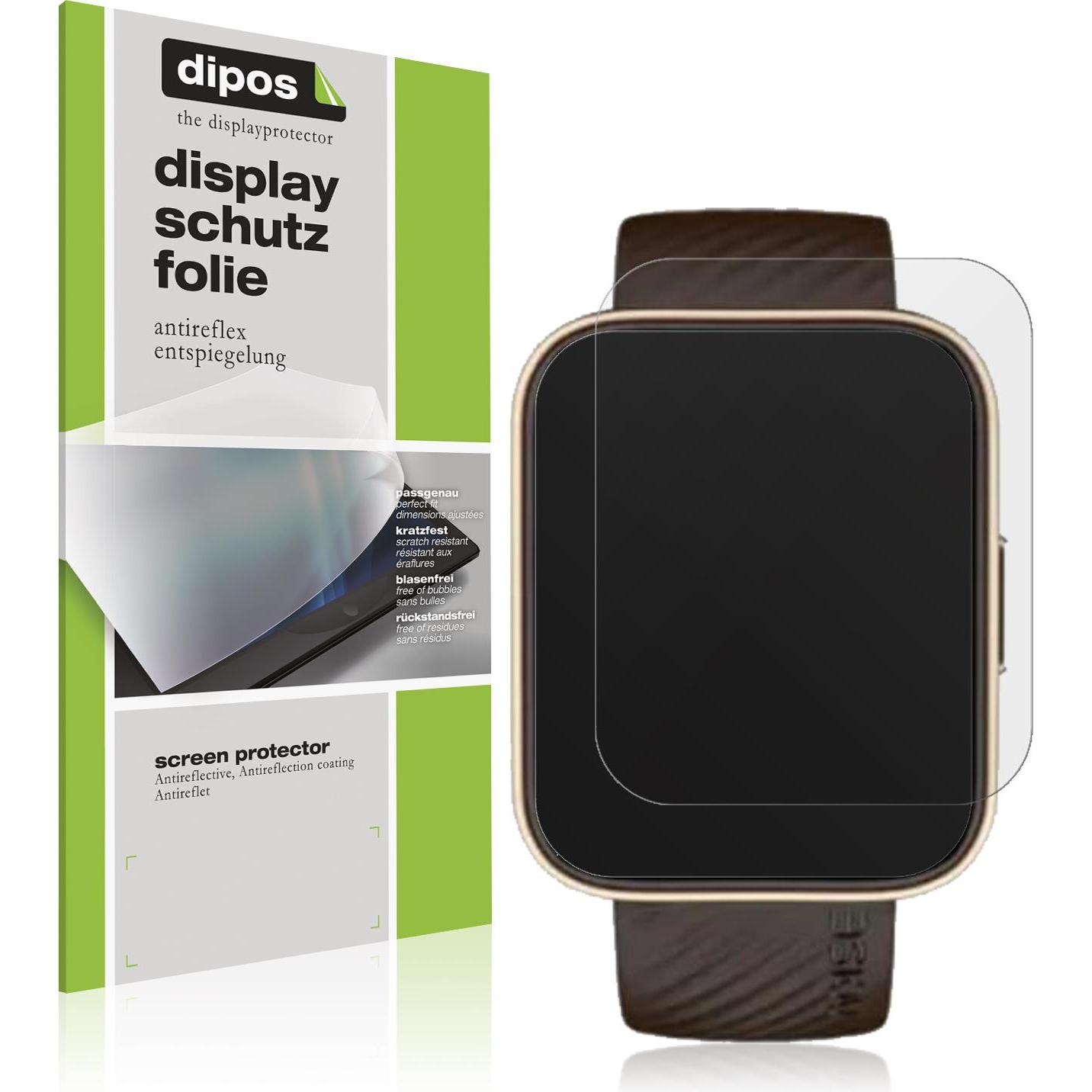 Dipos Displayschutzfolie Antireflex, Smartwatch Schutzfolie, Transparent