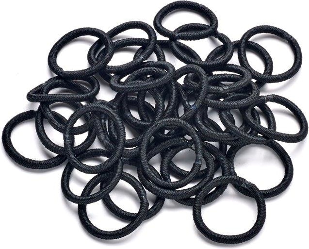 Trisa Mini fascette per capelli 15 mm nere 40 pezzi. (Elastico per capelli)
