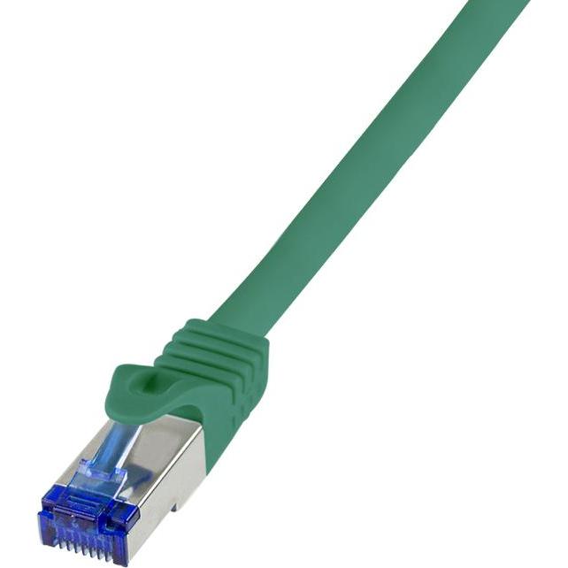 LogiLink C6A015S RJ45 CAT 6a S/FTP 0.25m Grün (S/FTP, CAT6a, 0.25 m), Netzwerkkabel