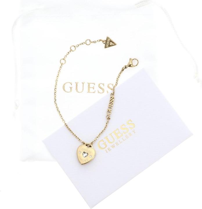 Immagine prodotto Guess Charming Gold-Plated Bracelet Amore Jubb05057jwyg (14.60 cm, Acciaio inossidabile, Vetro)