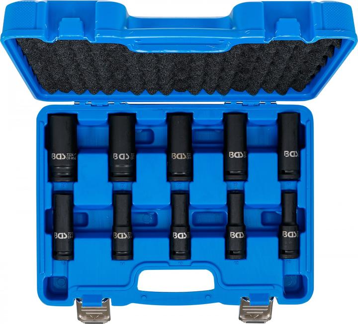 Actual product image BGS Impact Socket Set, Hexagon, deep 12.5 mm (1/2") Drive 10 - 24 mm 10 pcs. (10 mm)