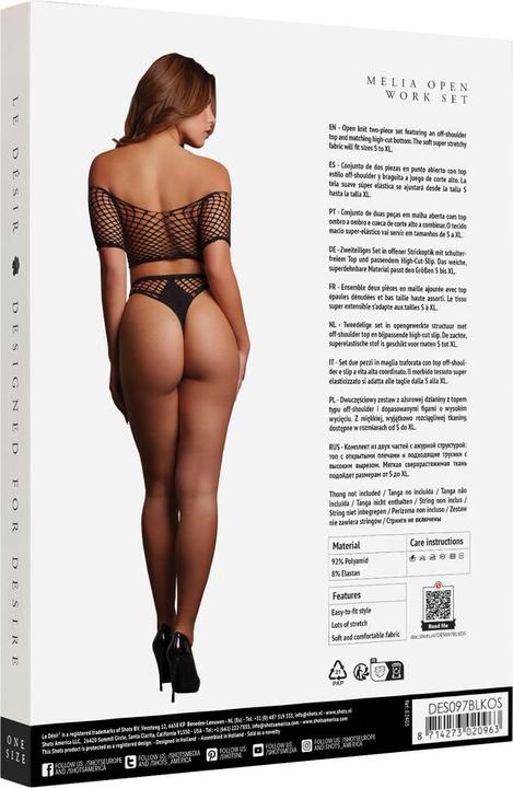 Produktbild Le Désir Melia - Open Work Set - One Size - Black (One Size)
