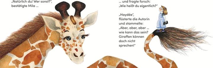 Actual product image Die Giraffe, die nicht in ihr Buch passte (German, Haydée Zayas Ramos, Jennifer Michalski, Yohali Gutiérrez Estrada, 2023)