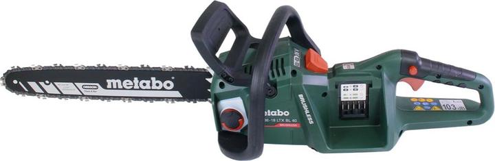 Actual product image Metabo MS 36-18 LTX BL 40 Battery chain saw 36 V ( 2x 18 V ) 40 cm 22 m/s Brushless + 2x battery 5,5 Ah (Battery chain saw)
