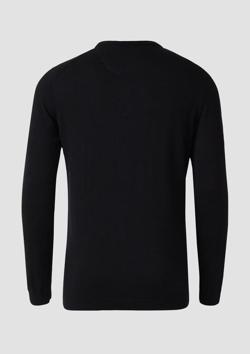 Produktbild s.Oliver Strickpullover Strickpullover mit Logo-Stickerei (XXL)