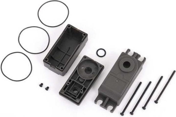 Traxxas servobehuizing plastic (boven, midden, onder) + afdichtingen + hardware