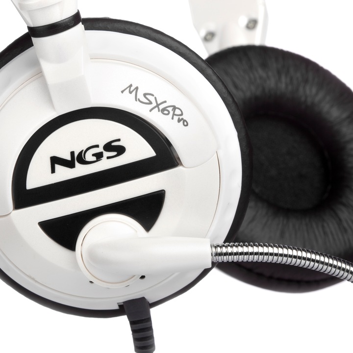 Produktbild NGS MSX6 Pro Kopfhörer Verkabelt Kopfband Calls/Music Weiss (Kabelgebunden)