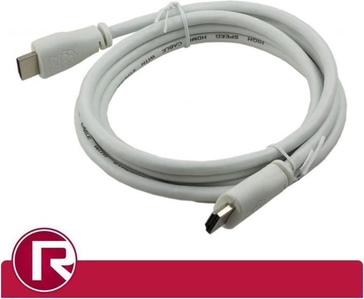 Actual product image Raspberry Pi EB6772 - Standard HDMI to Standard HDMI Cable, 1M, white (1 m, HDMI, 2.0)