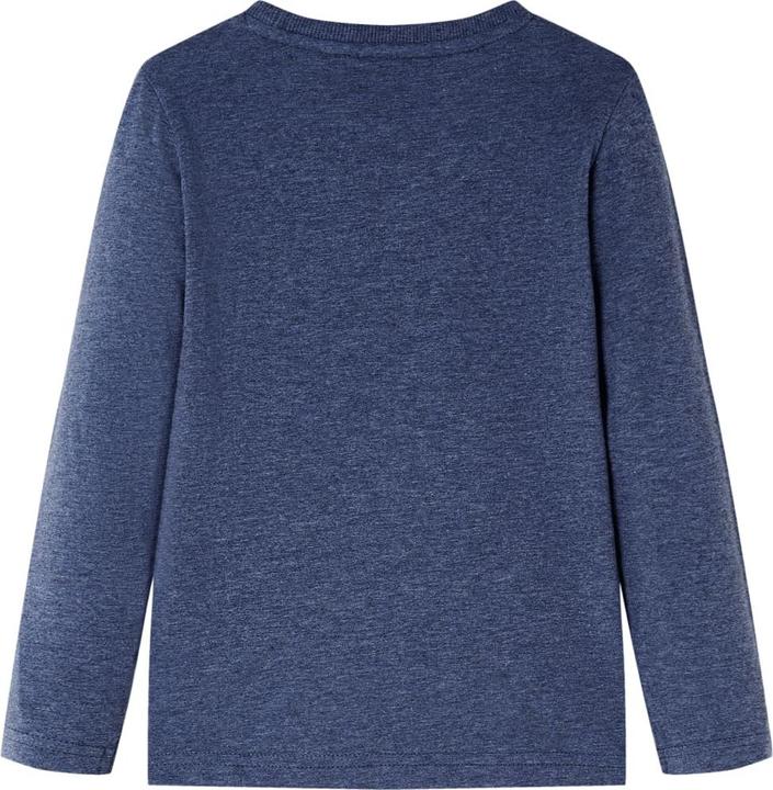 Immagine prodotto vidaXL Camicia da bambino a maniche lunghe blu scuro melange 128,Materiale: 100 (128)