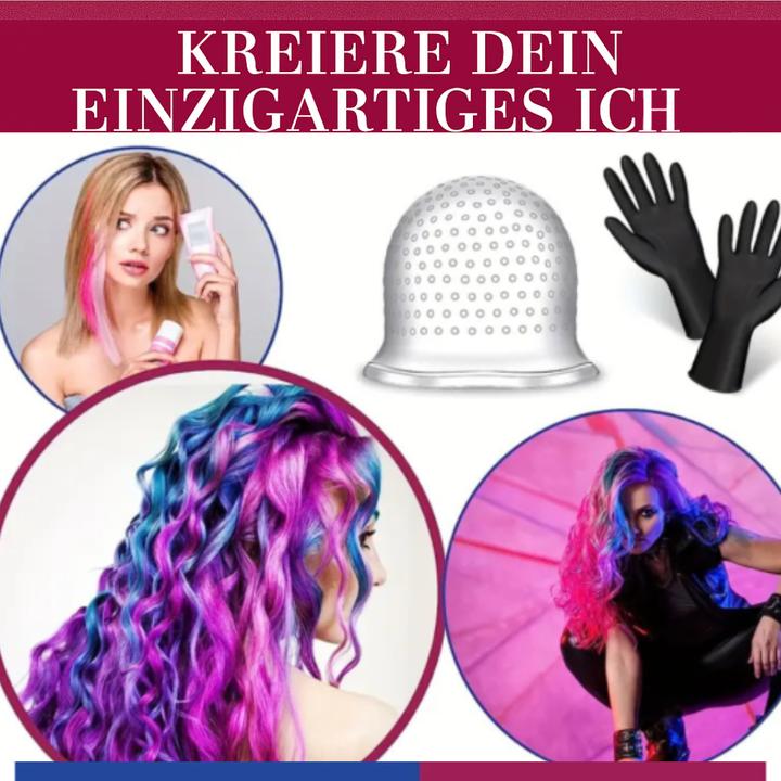 Immagine prodotto Jerbat Haarfärbung-Highlights-Kappe mit Haken + Handschuhe