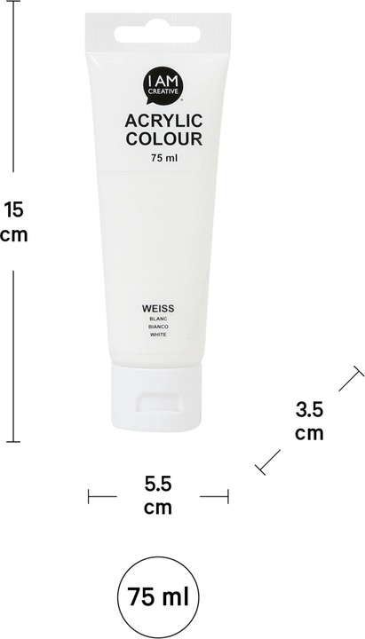 Immagine prodotto I Am Creative Pittura acrilica (Bianco, 75 ml)