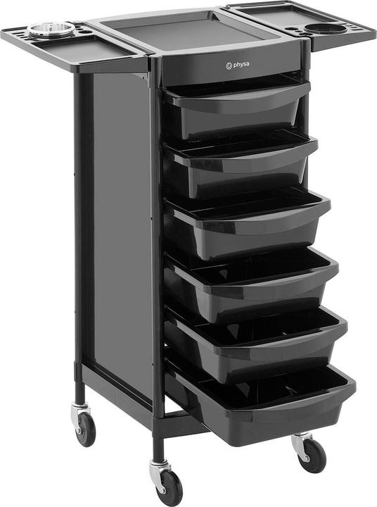 Actual product image Physa Hair Salon Trolley - 10 kg - 6 drawers with 3 dividers - hairdryer holder - 420 x 390 mm shelf