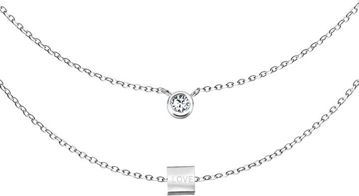 Image du produit Star Piercing Chaîne argent pendentif cristal et cube (Acier chirurgical 316L, sans laiton)